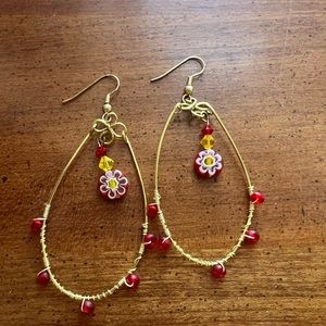 Hoop floral earrings